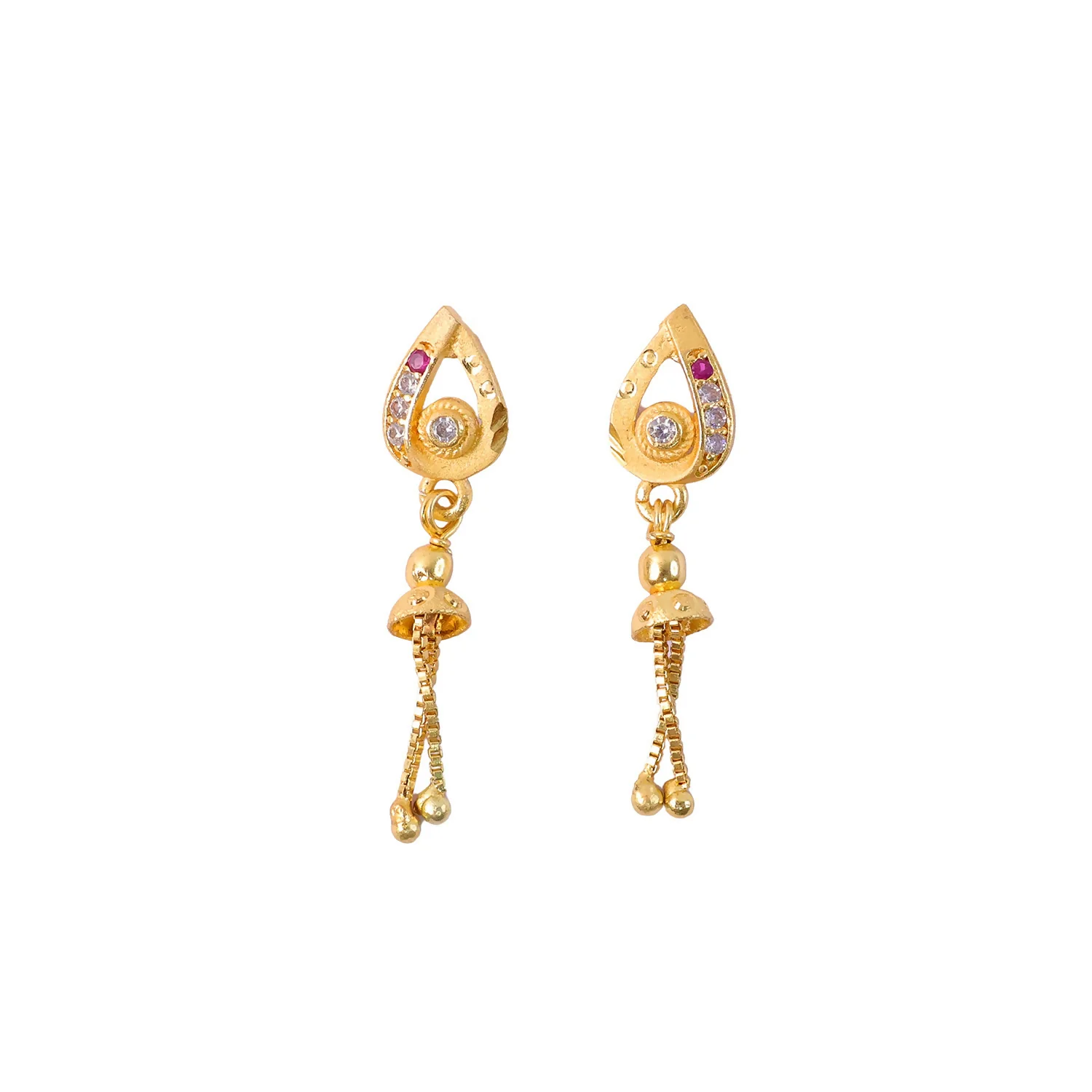Ethnic Gold-Plated Leaf Motif Earrings – Elegant Drop Design for Women - Image 5