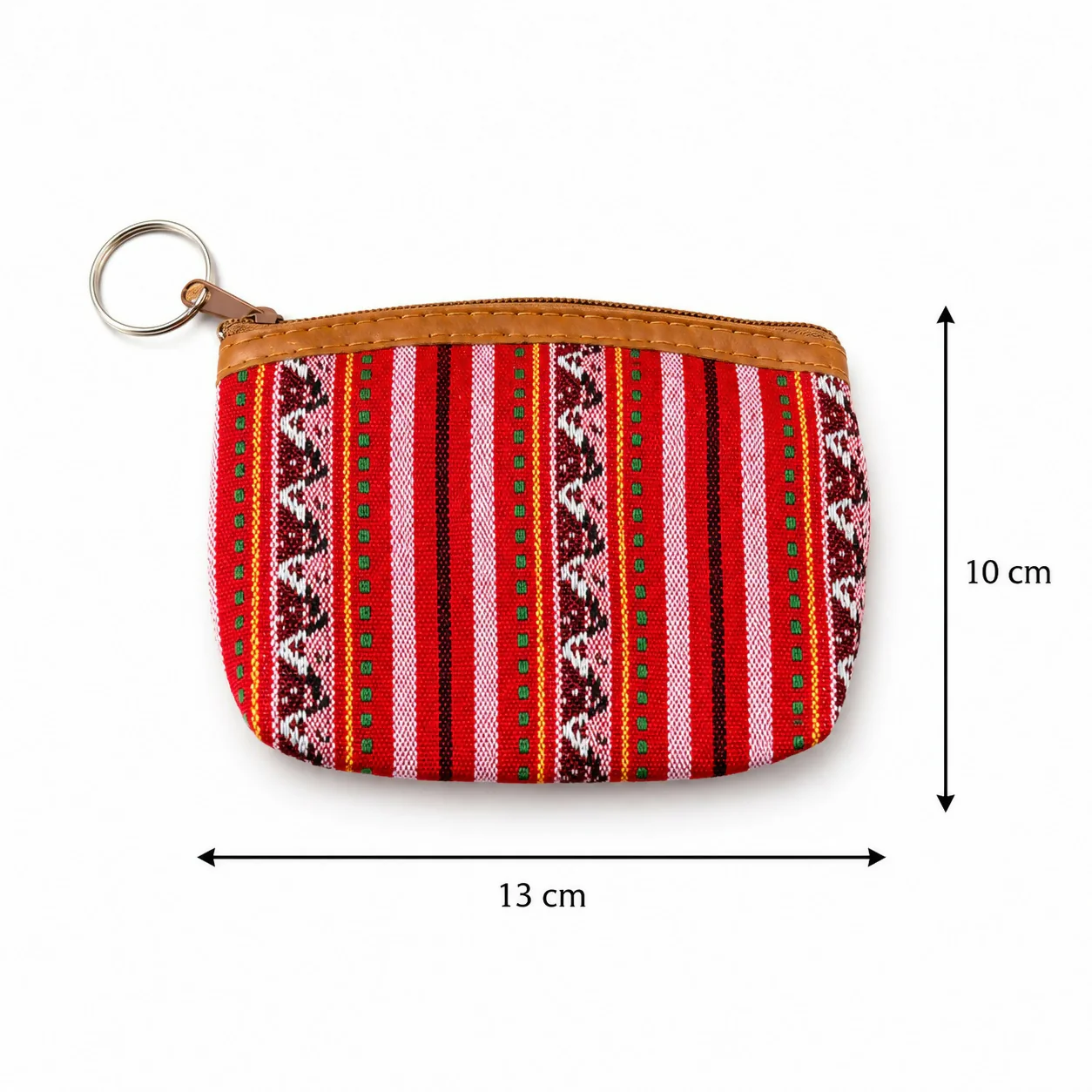 Ethnic Coin Pouch – Vibrant Design with Keychain for Women & Girls - Image 6