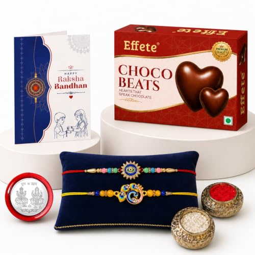 Evil Eye, Bird Rakhi Combo - Raksha Bandhan Gift with Choco Beats 32gm, Pack of 6 - Image 5