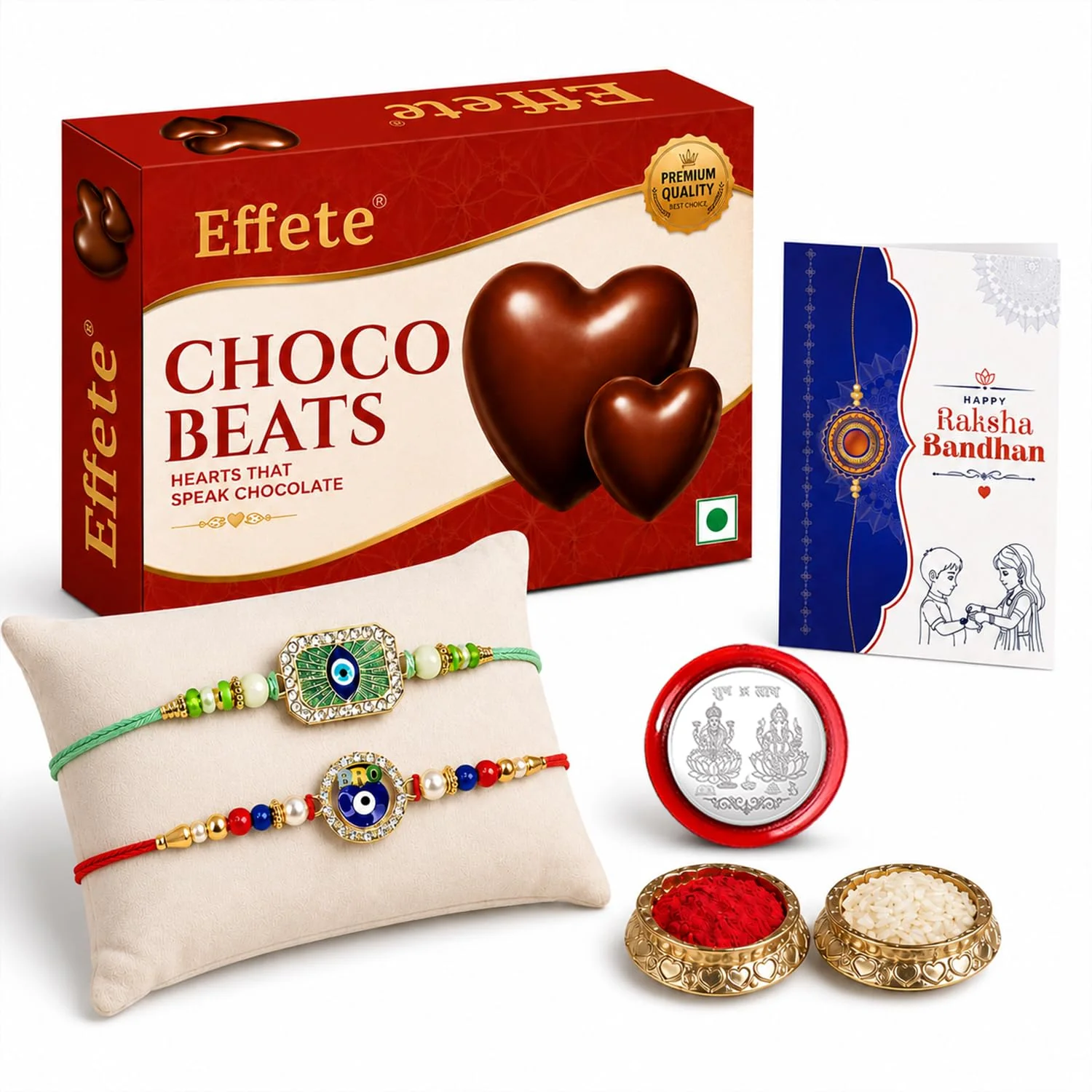 Evil Eye Rakhi Combo - Raksha Bandhan Gift with Choco Beats 32gm, Pack of 6 | Rakhi Gift - Image 6