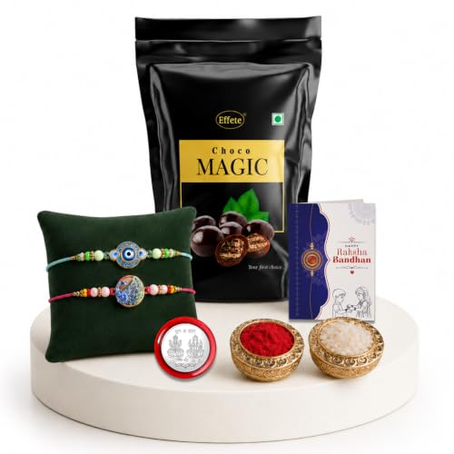 Evil Eye Rakhi Combo - Raksha Bandhan Gift with Choco Magic Standy Pouch, Pack of 6 - Image 6