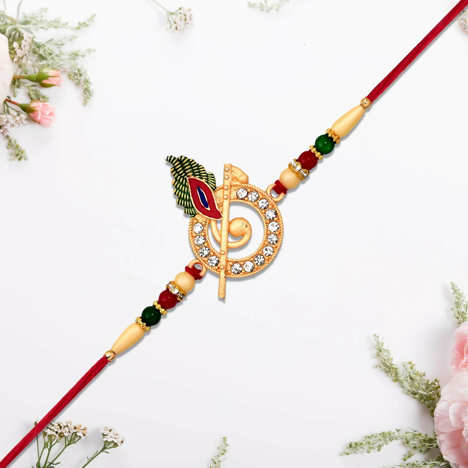 Golden Rakhi for Brother – Elegant Surprise with Random Design - Image 2