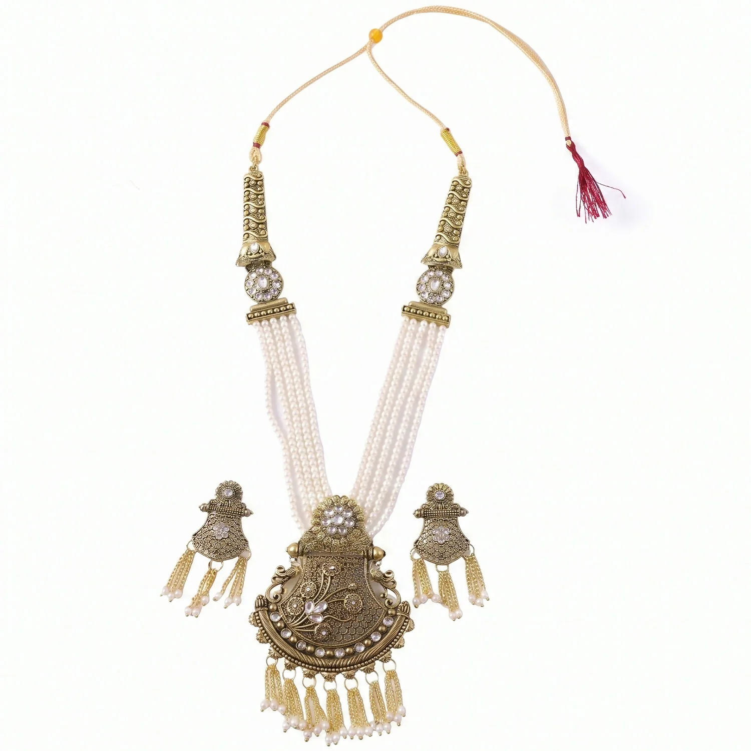 Pearl Bridal Necklace – Elegant with Colorful Stones for Weddings - Image 6