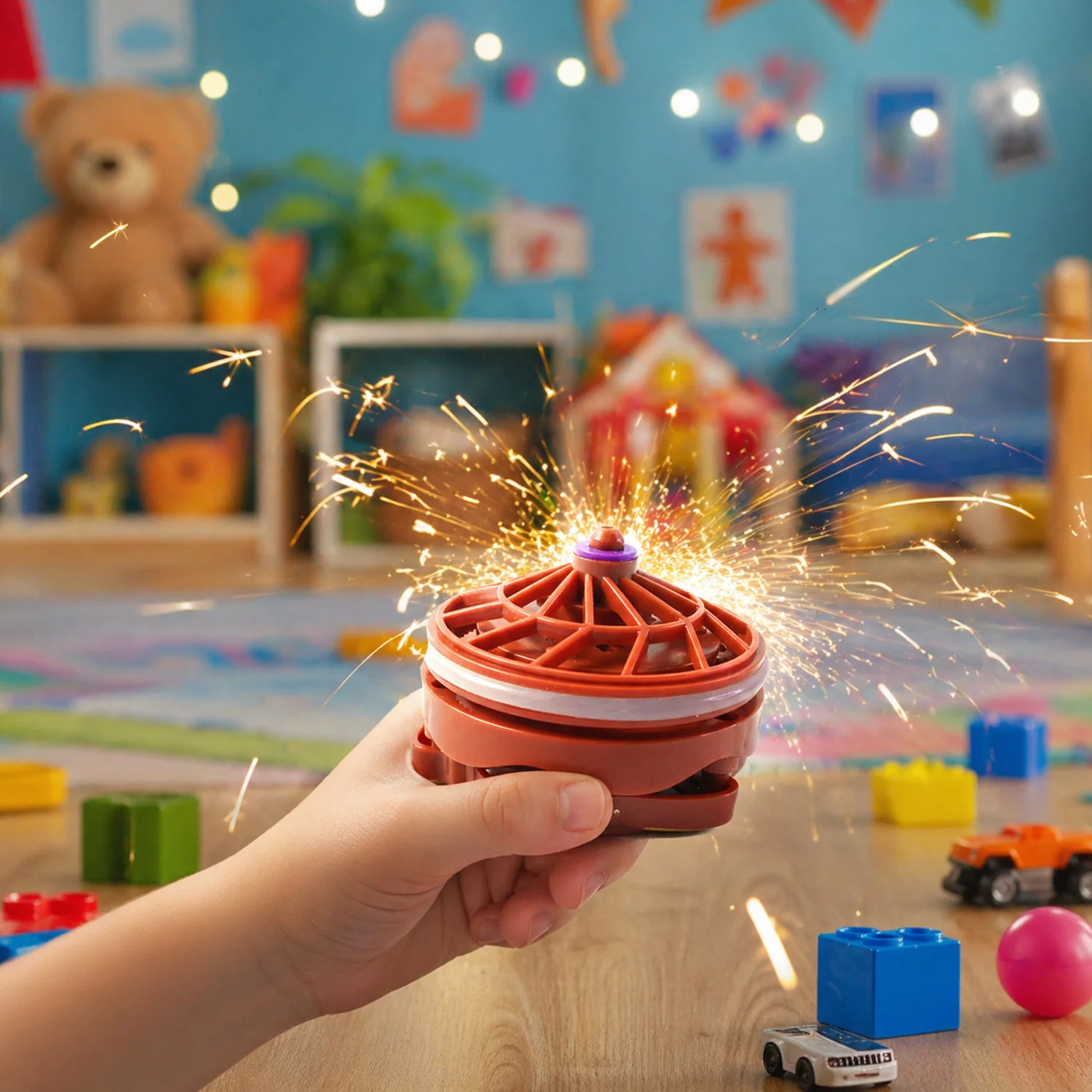 Fireworks Spark Effect Spinning Battle Top – High-Speed Fun for Kids - Image 8