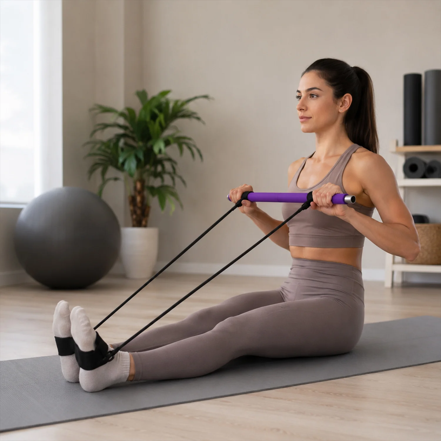 Pilates Bar with Resistance Bands – Full-Body Home Workout Kit - Image 3