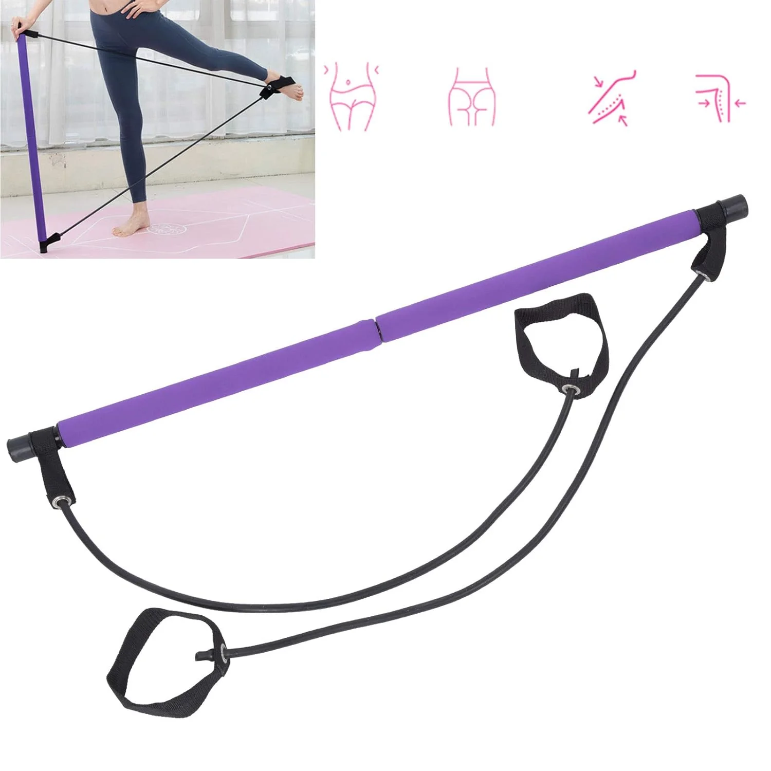 Pilates Bar with Resistance Bands – Full-Body Home Workout Kit - Image 9
