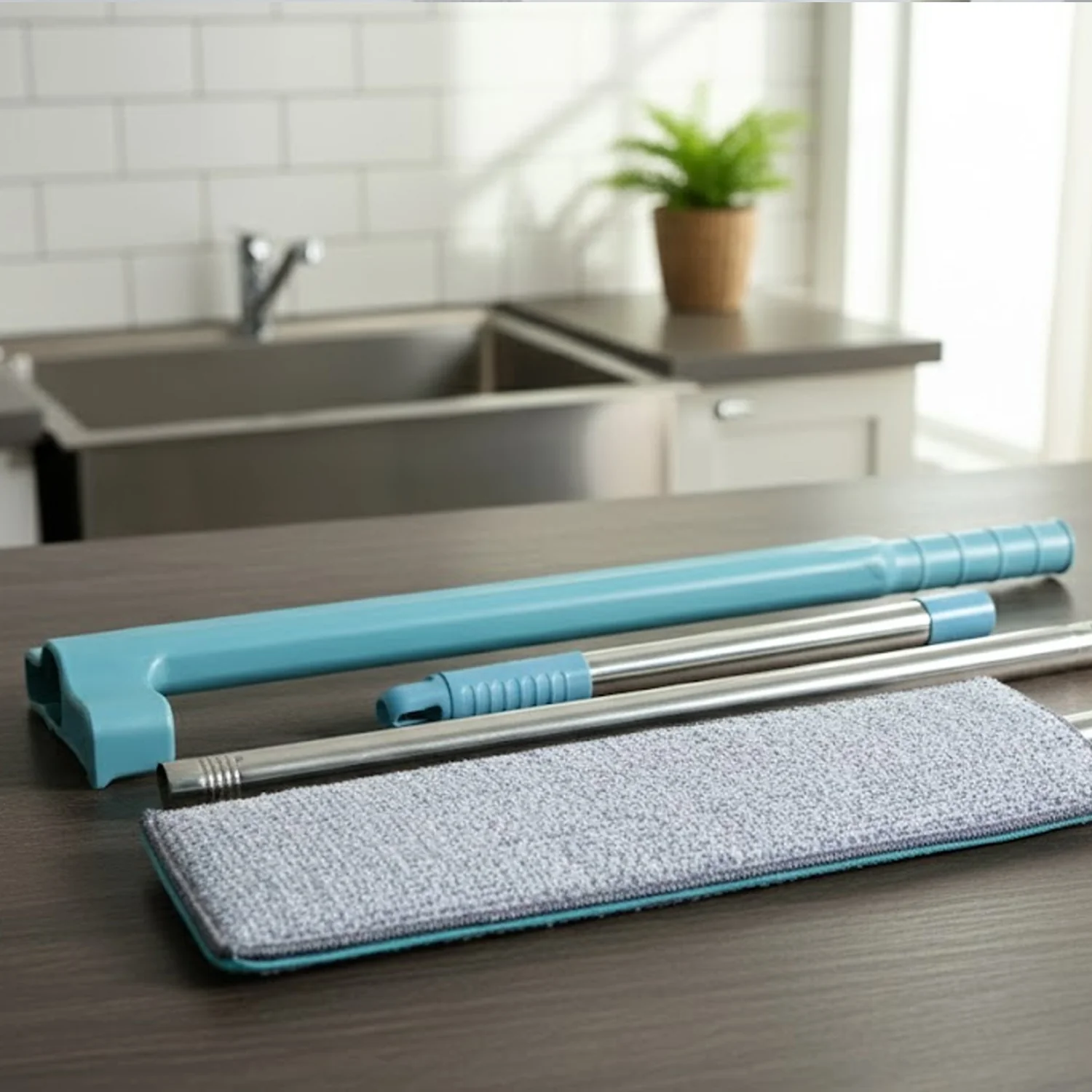 Flat Floor Cleaning Mop – Long Handle & Slim Rectangular Head - Image 7