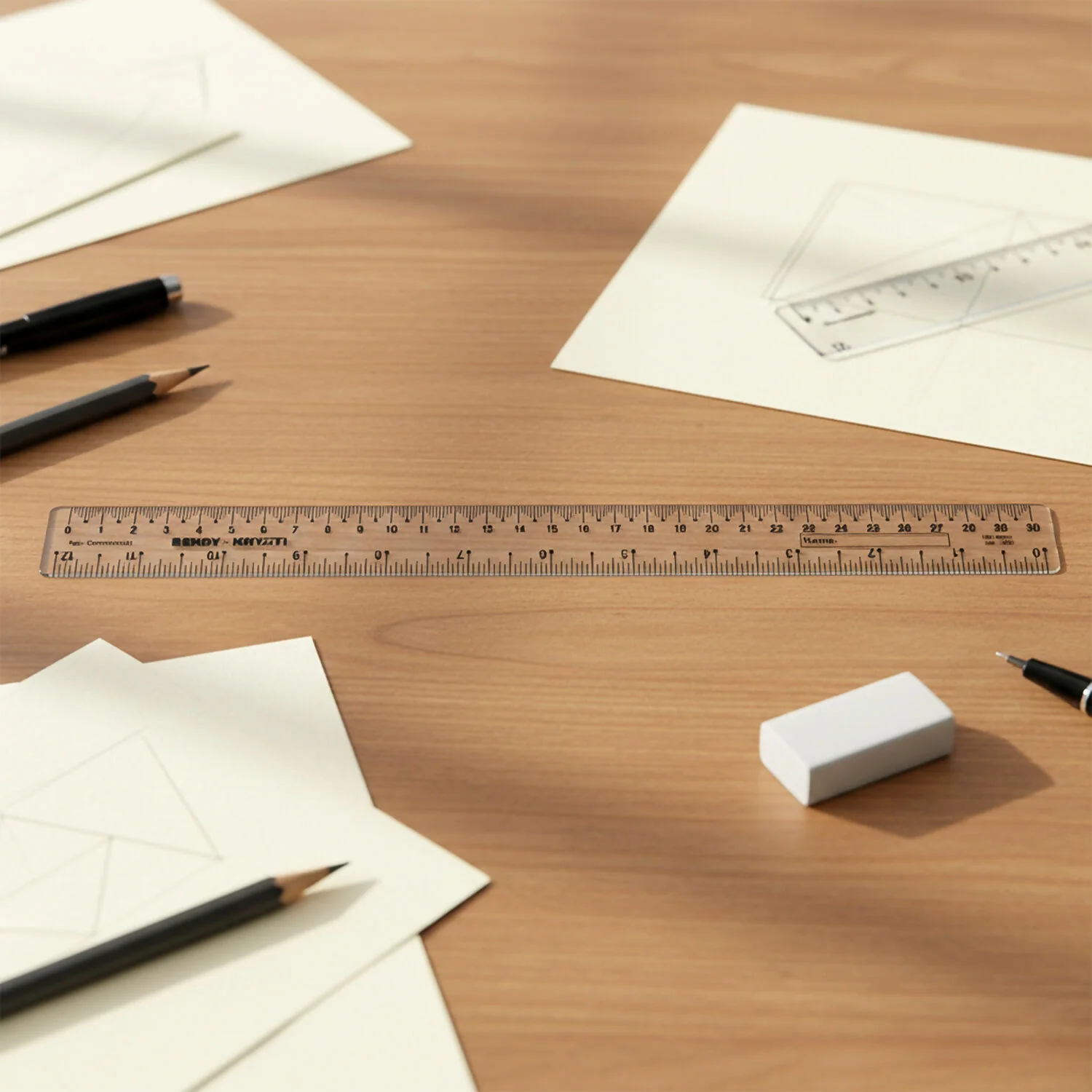 30cm Flexible Bendy Rulers – Transparent, Unbreakable Plastic (5-Pack) - Image 2