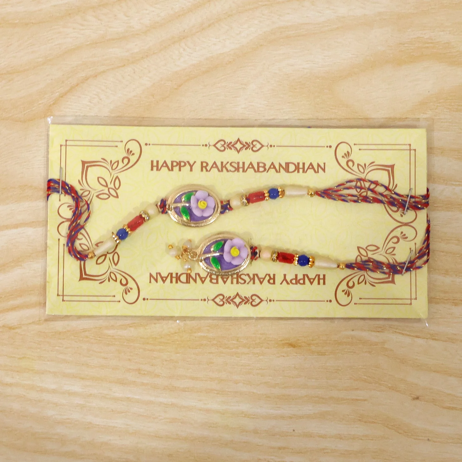 Floral Kundan Bhaiya Bhabhi Lumba Rakhi – Elegant Festive Look - Image 6