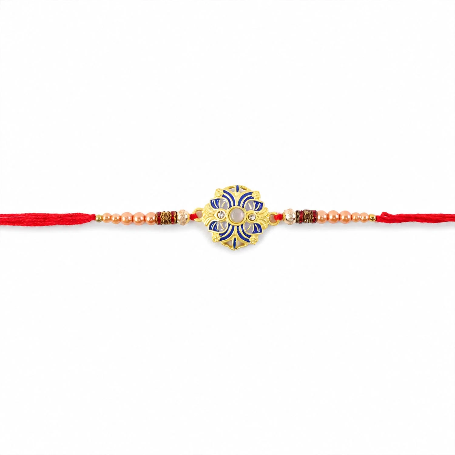 Premium Floral Meenakari Designer Rakhi for Brother with Kundan Stones - Image 5