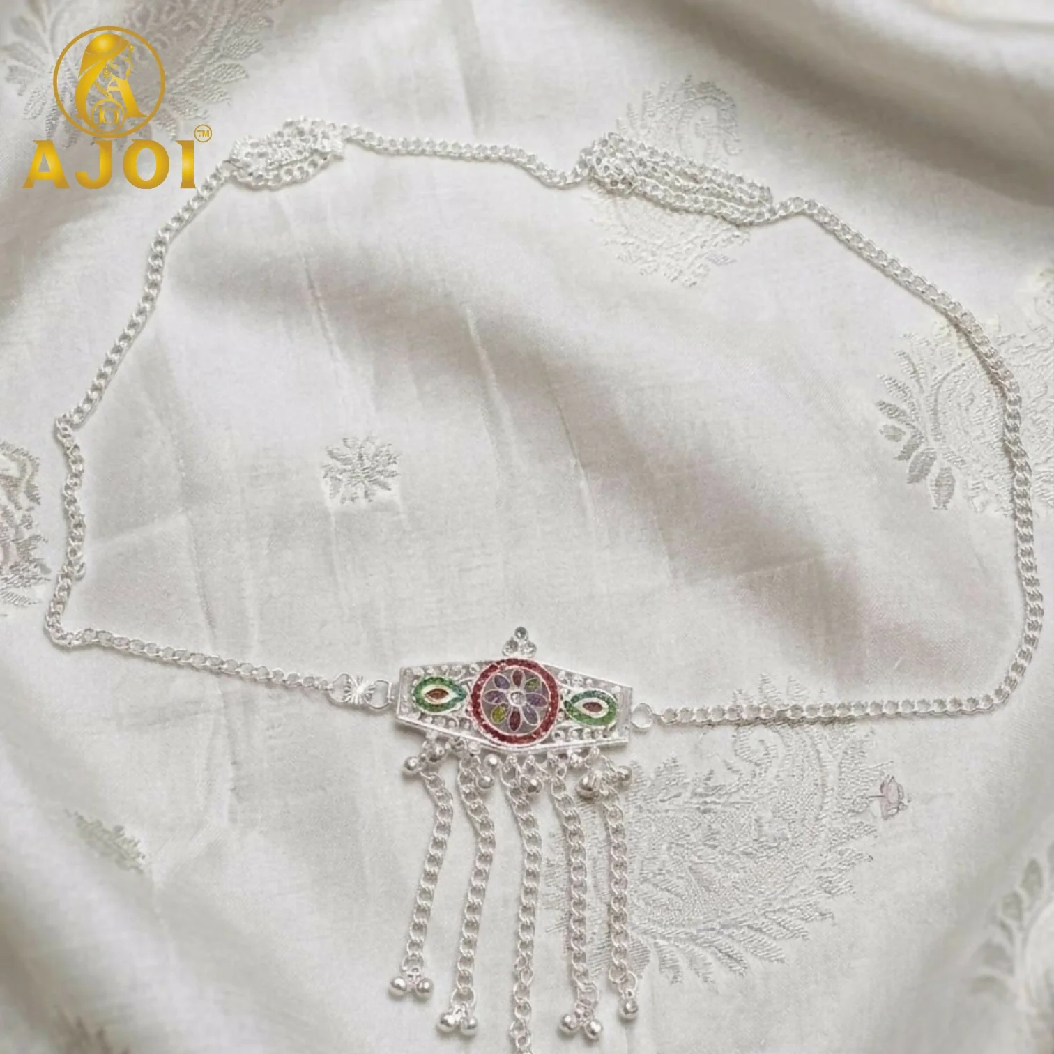 Floral Meenakari Waist Chain Bridal Kamar Patta - Image 3