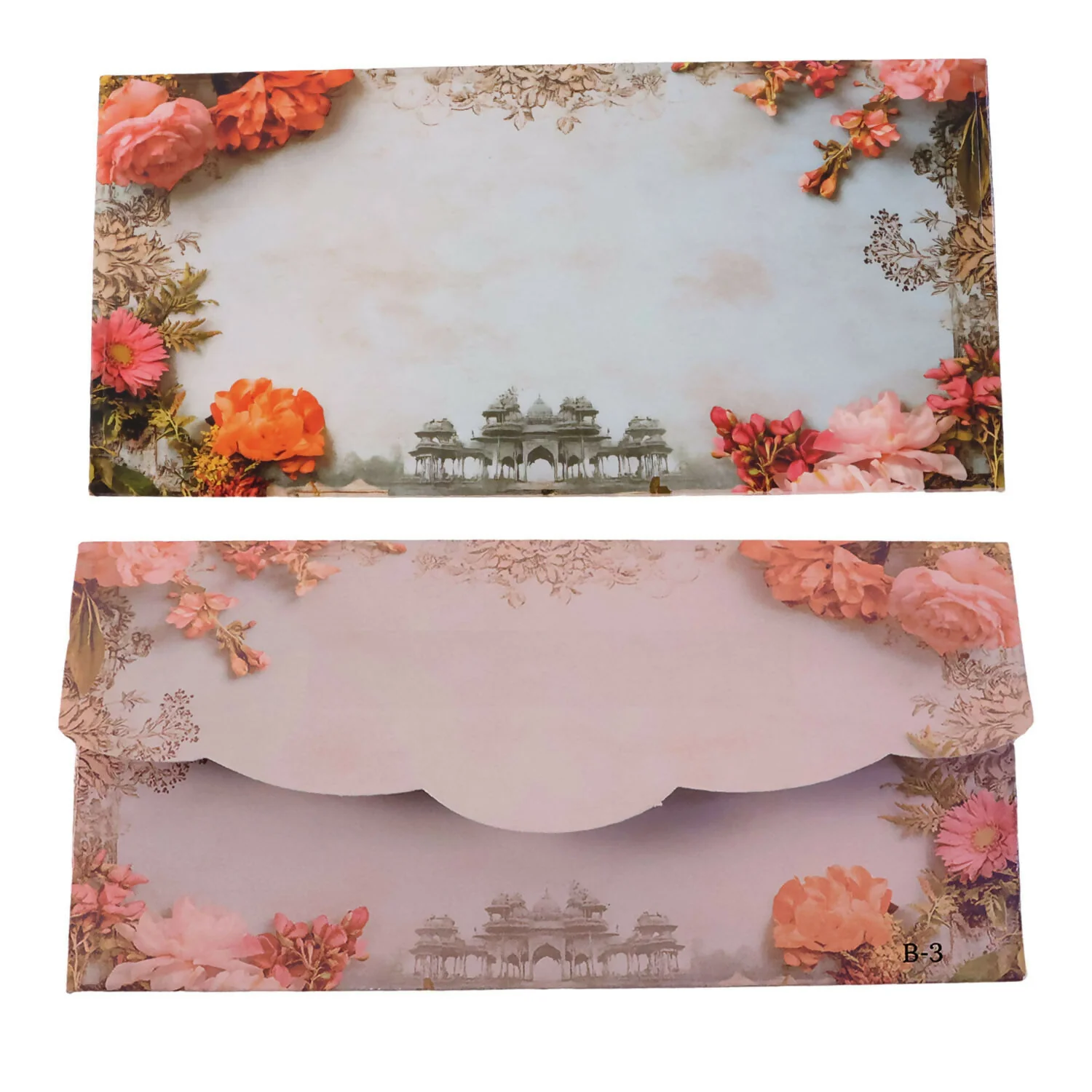 Shagun Envelope A4 – Floral Palace Scalloped Flap (Pack of 10) - Image 5