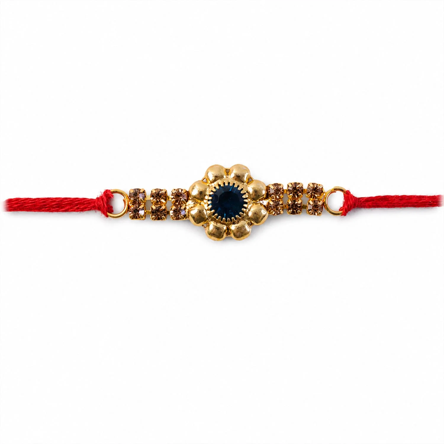 Floral Stone Center Designer Premium Traditional Rakhi for Brother - Image 5