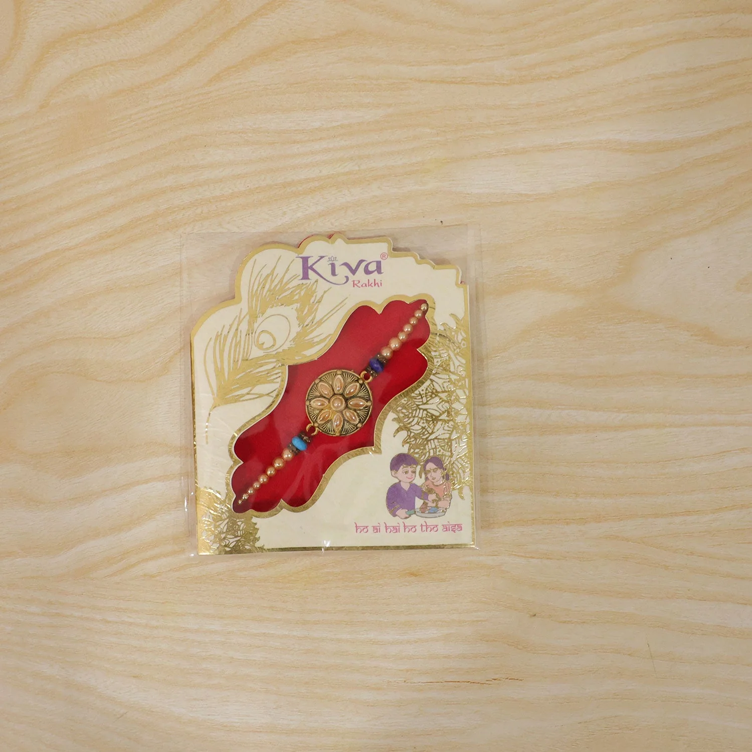 Premium Flower Charm Kundan Stone Rakhi for Brother with Bead Work - Image 6