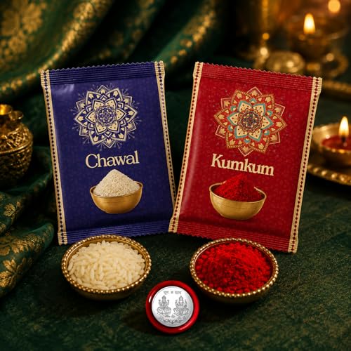 Flower Rakhi Combo - Raksha Bandhan Gift with Choco Butterscotch 32gm, Pack of 5 - Image 10