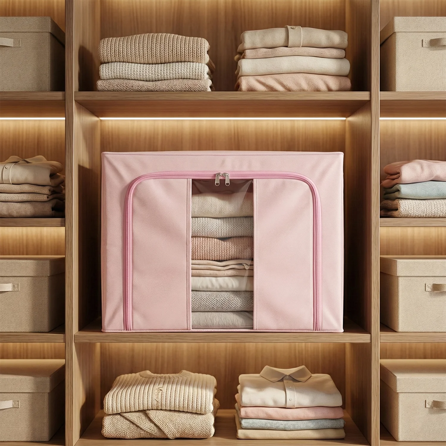 Foldable Fabric Clothes Storage Organizer Box - Space-Saving Design - Image 7