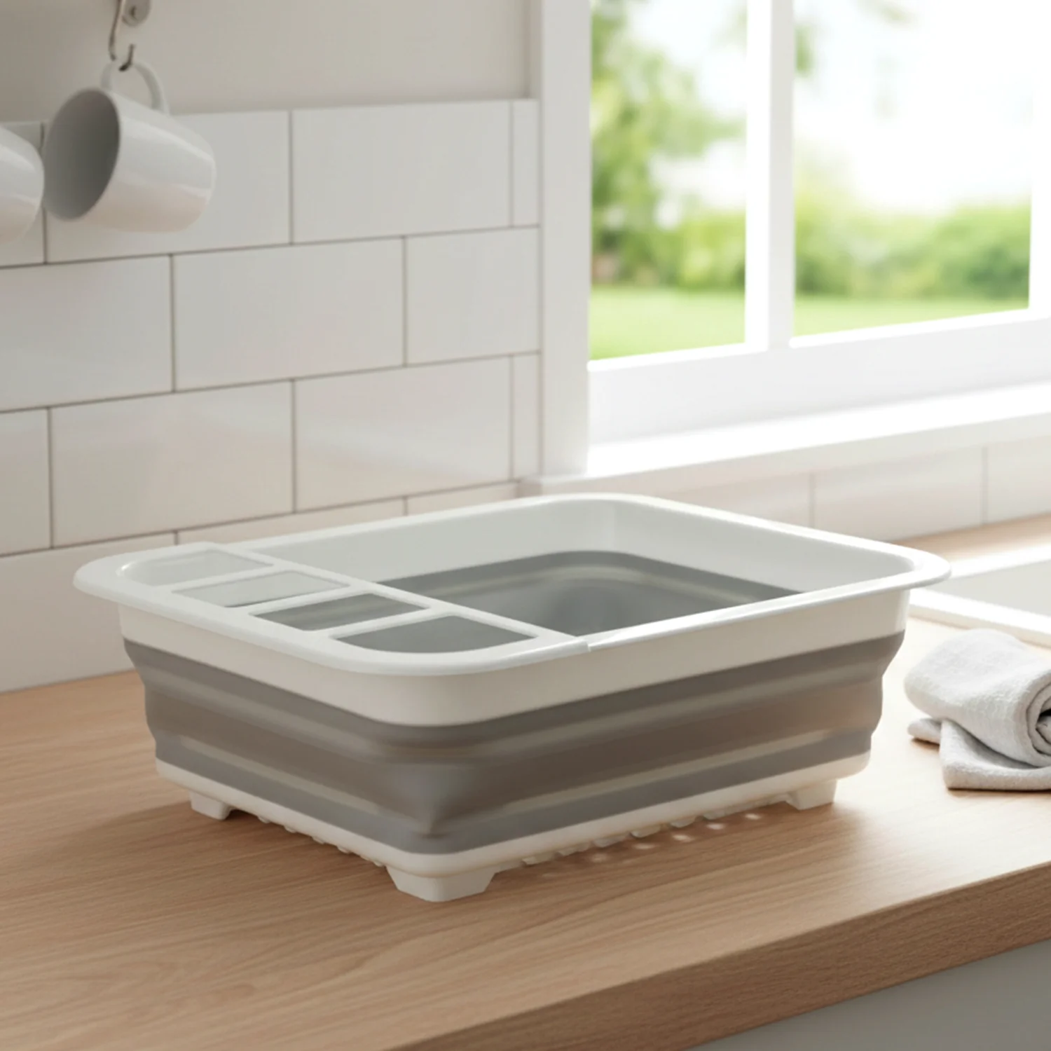 Foldable Plastic Dish Drying Rack – Space-saving & Portable Organizer - Image 7