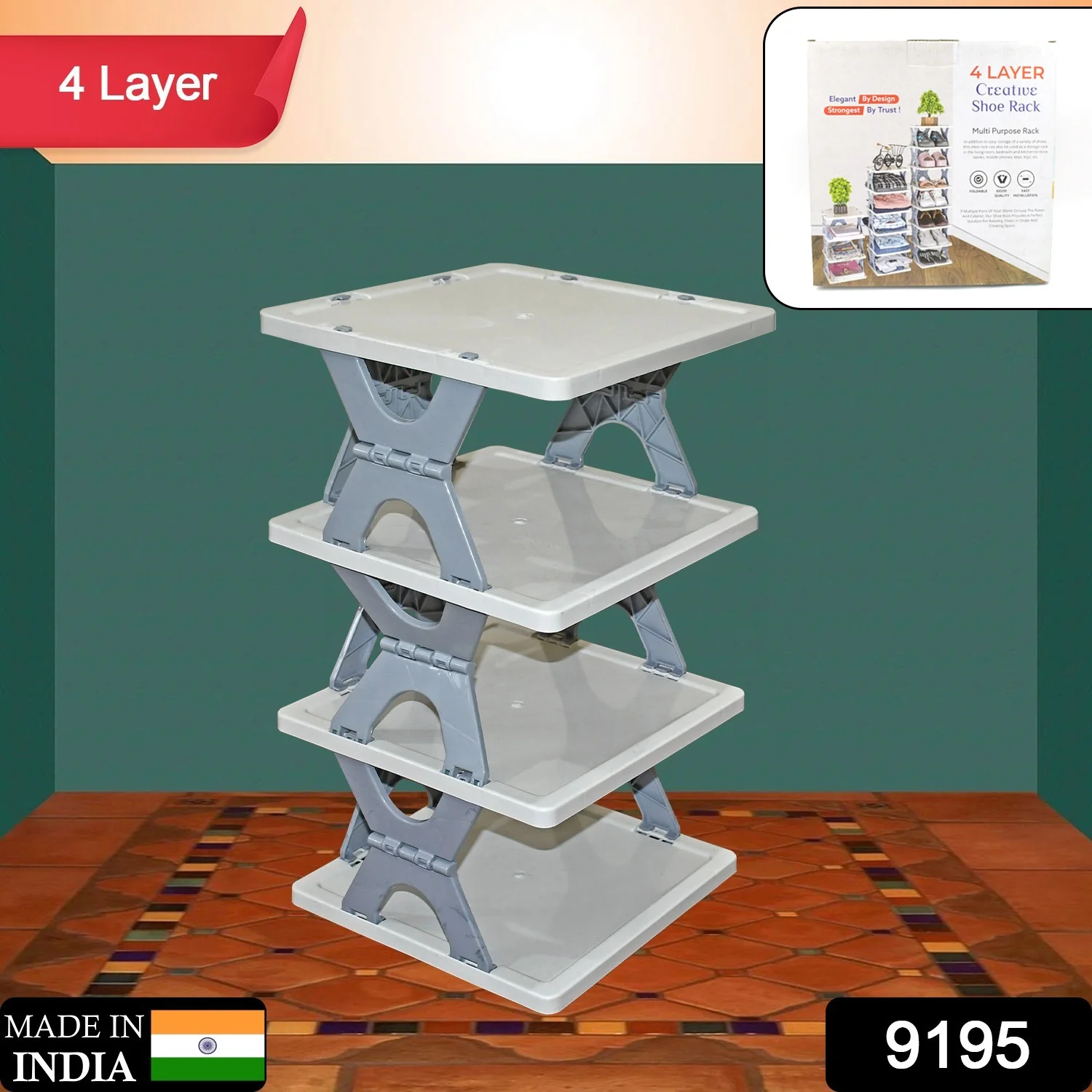 Foldable Shoe Rack – 4-Layer Space-Saving Storage | Organivo - Image 2