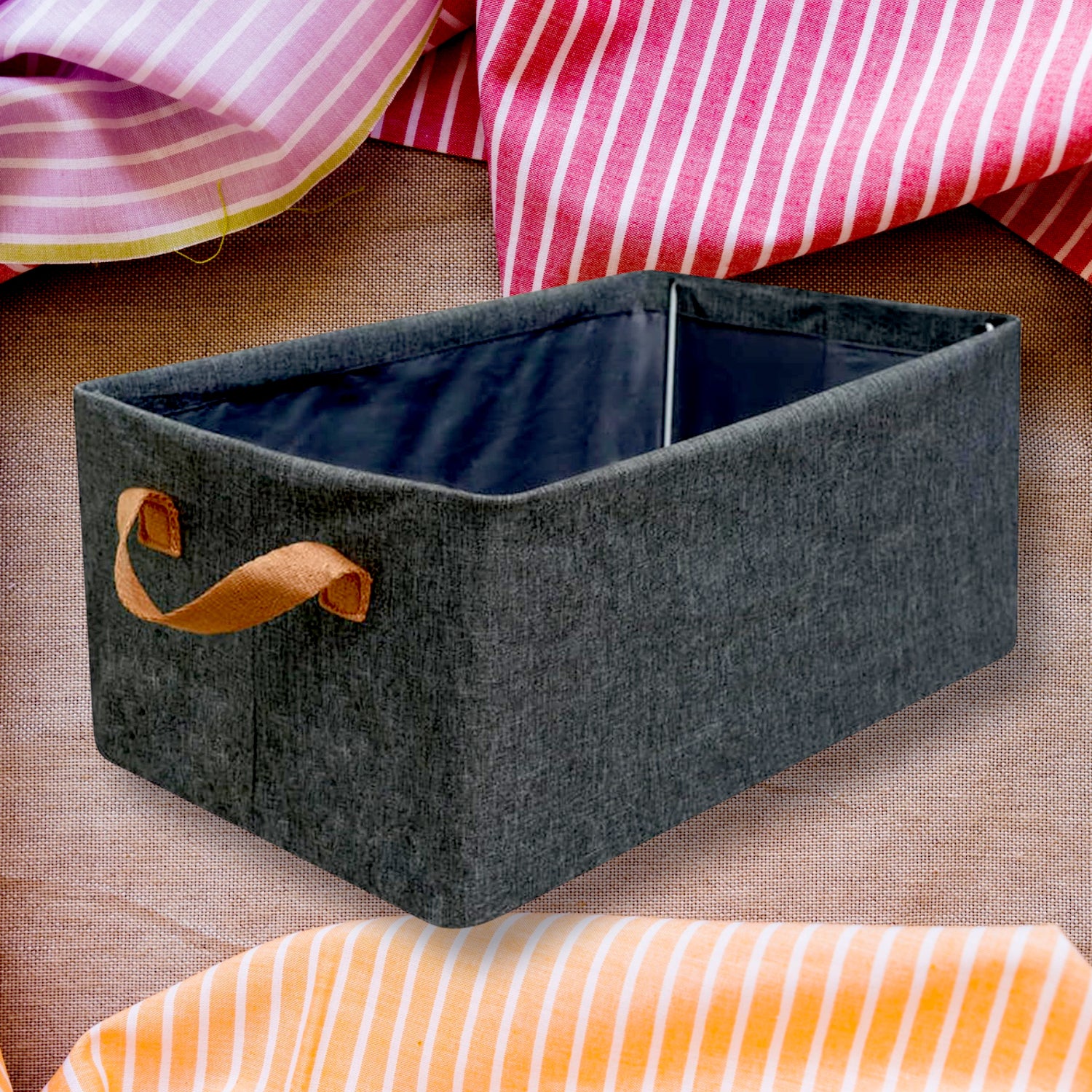 Foldable Storage Box – 49 cm Cotton Linen Organizer | Organivo - Image 3