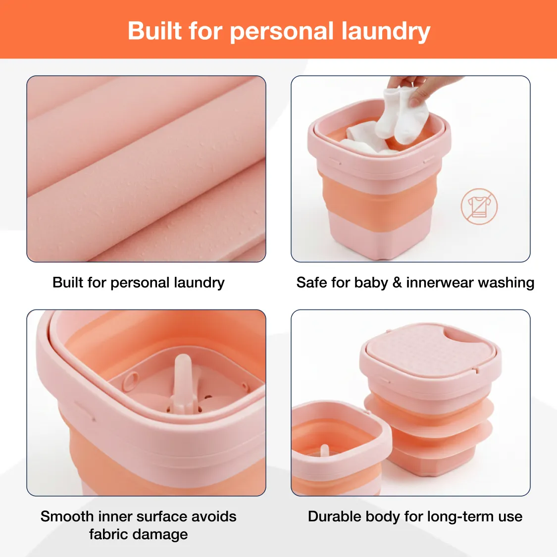 Portable Washing Machine – Foldable Mini Washer | Velvet Wipe - Image 4