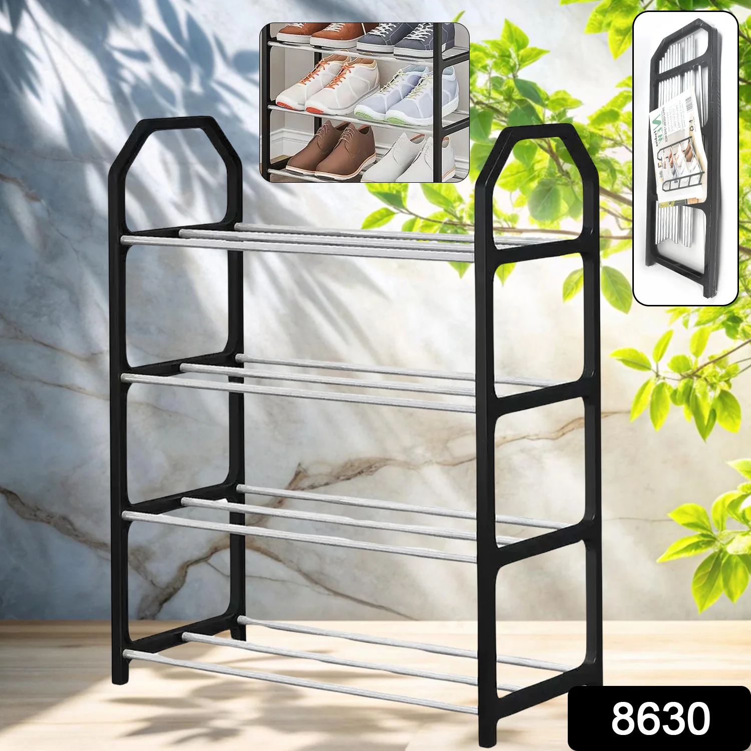 Folding Shoe Rack – 4-Layer Space-Saving Organizer | DeoDap - Image 2