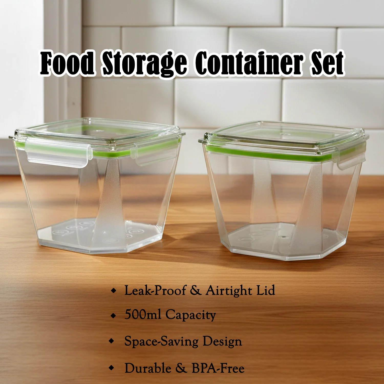 500ml Leak-Proof Food Storage Container Set, Durable & Airtight - Image 4