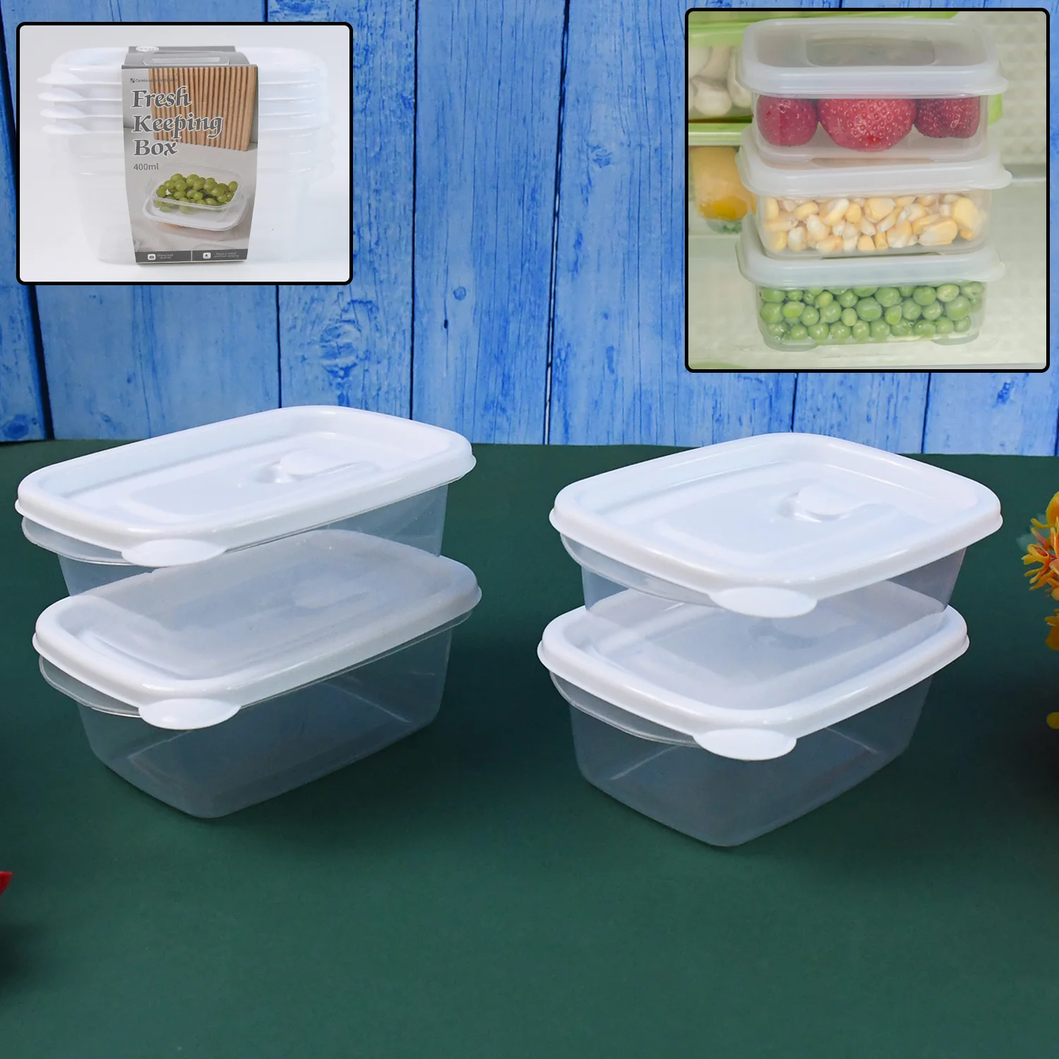 BPA-Free Food Storage Containers – Stackable 400ml Set of 4 - Image 6