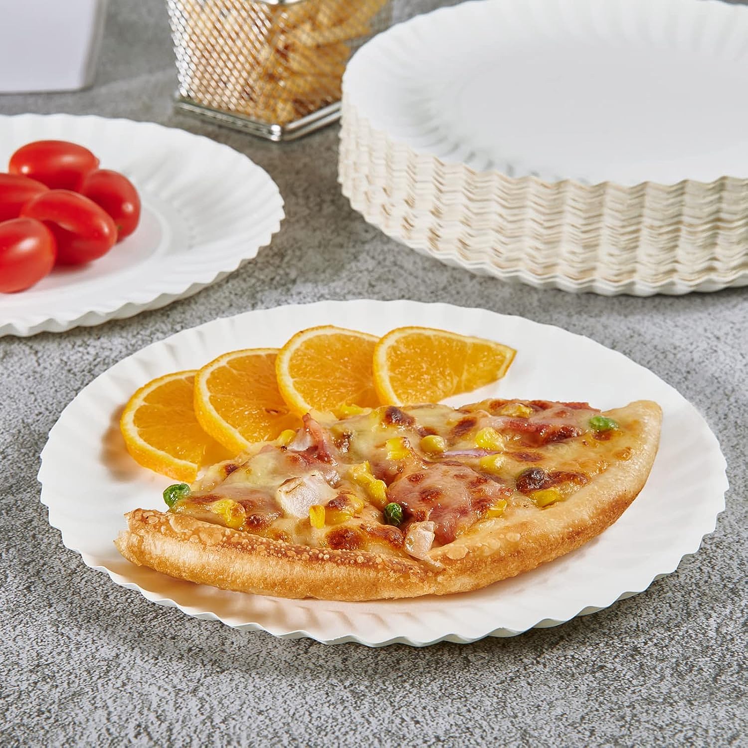 Compostable Paper Plates – 9 Inch, Leak-Resistant & Eco-Friendly - Image 3