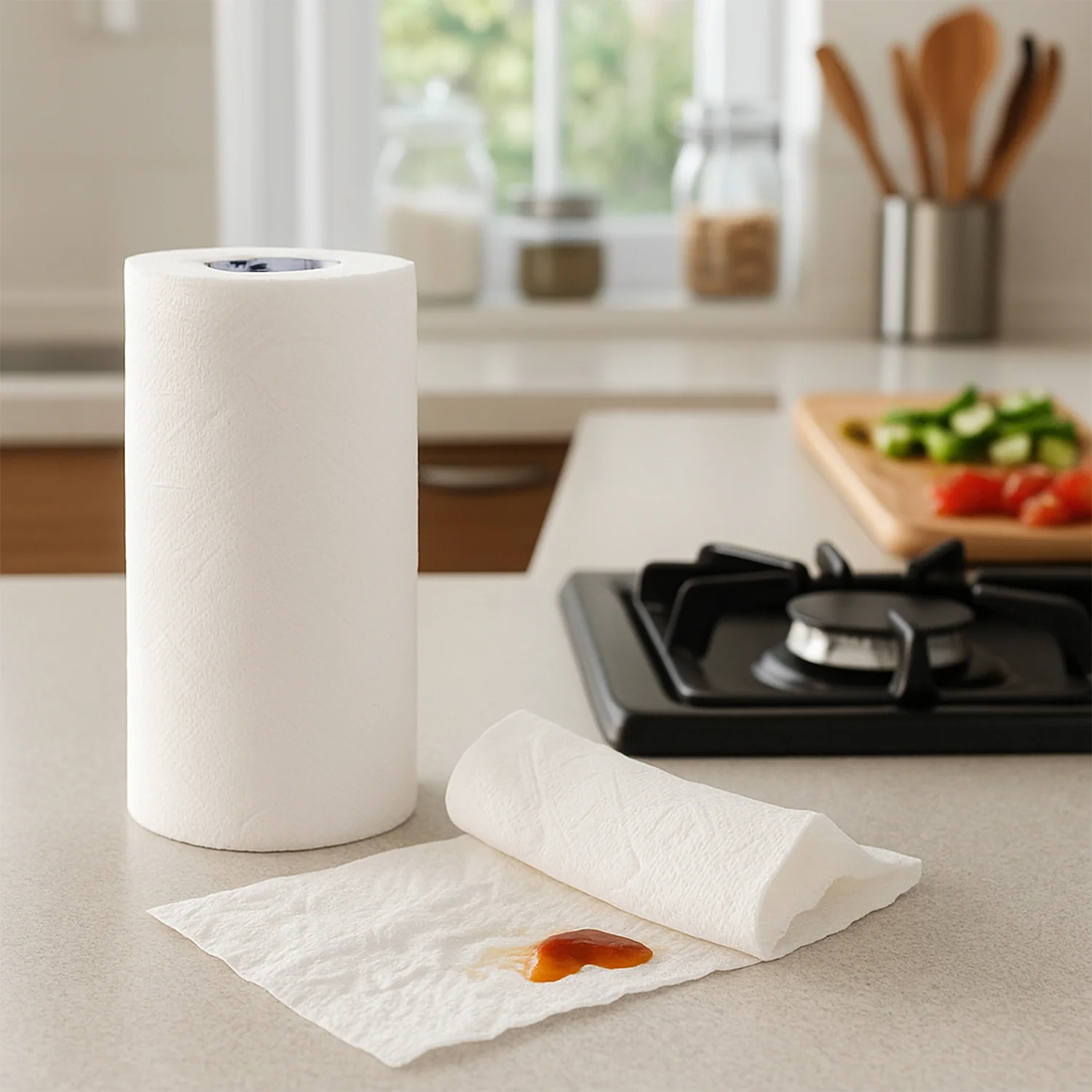 Kitchen Paper Towel Roll – 60 Super Absorbent Sheets - Image 4