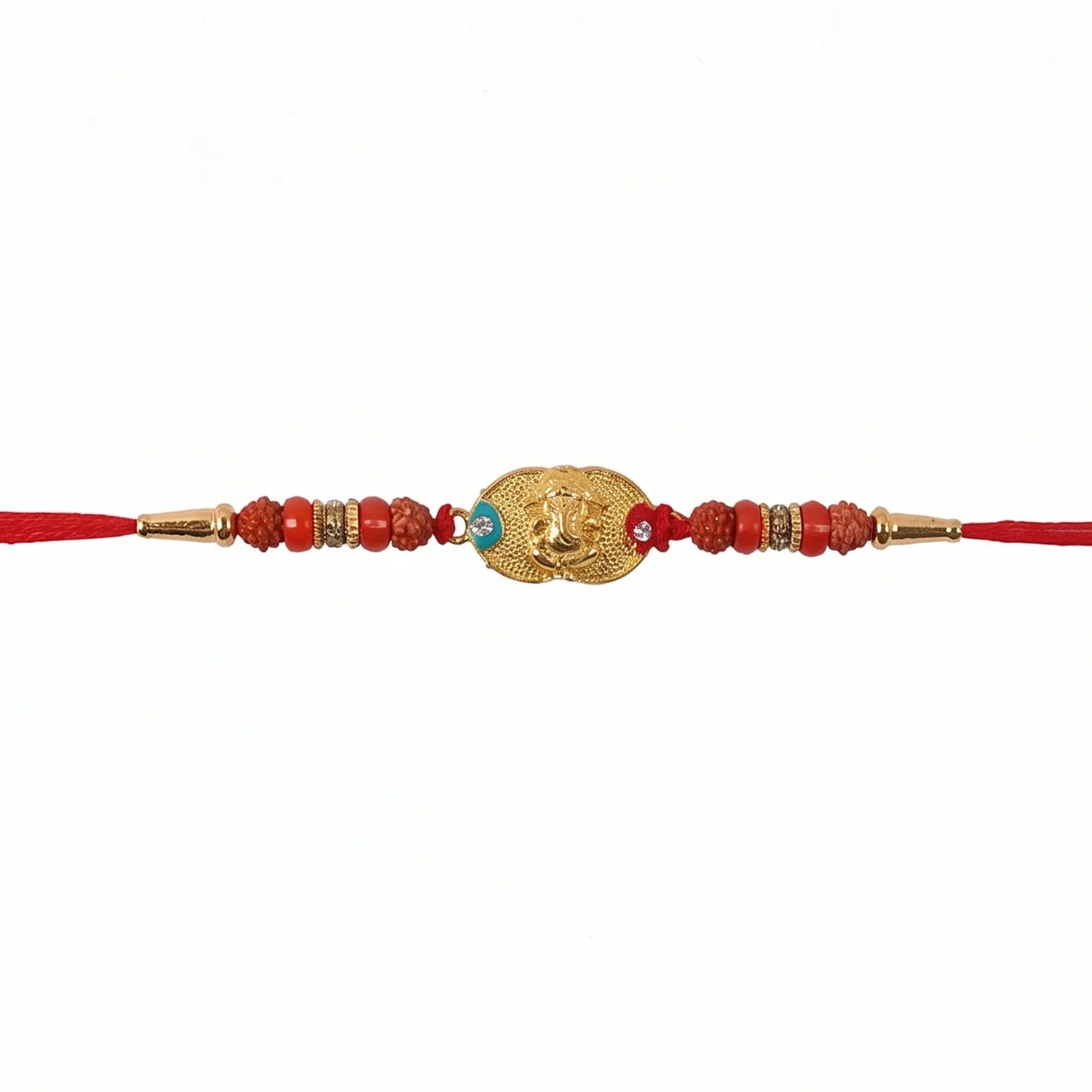 Ganesh Design Rakhi – Decorative Beads & Soft Thread for Brother - Image 5
