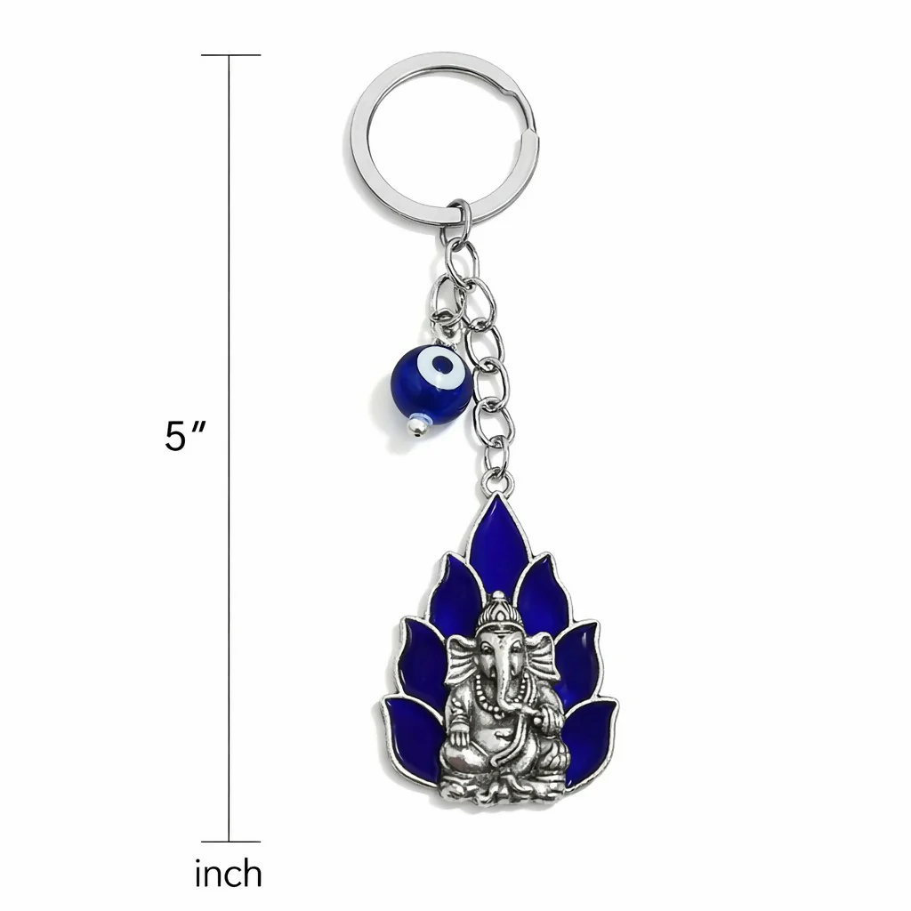 Ganesh Evil Eye Keychain – Spiritual Protection & Durable Style - Image 4