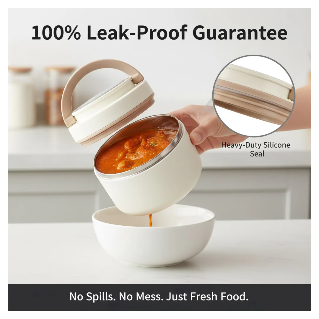 Stainless Steel Lunch Box – 3 Layer, Leak-Proof | Ganesh - Image 2