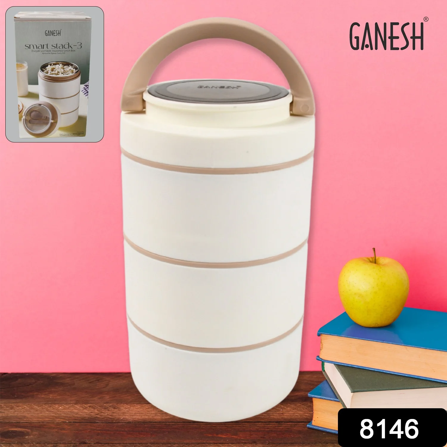 Stainless Steel Lunch Box – 3 Layer, Leak-Proof | Ganesh - Image 6