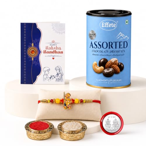 Ganesha Rakhi Combo - Raksha Bandhan Gift with Assorted Choco 96gm, Pack of 5 | Rakhi Gift - Image 6