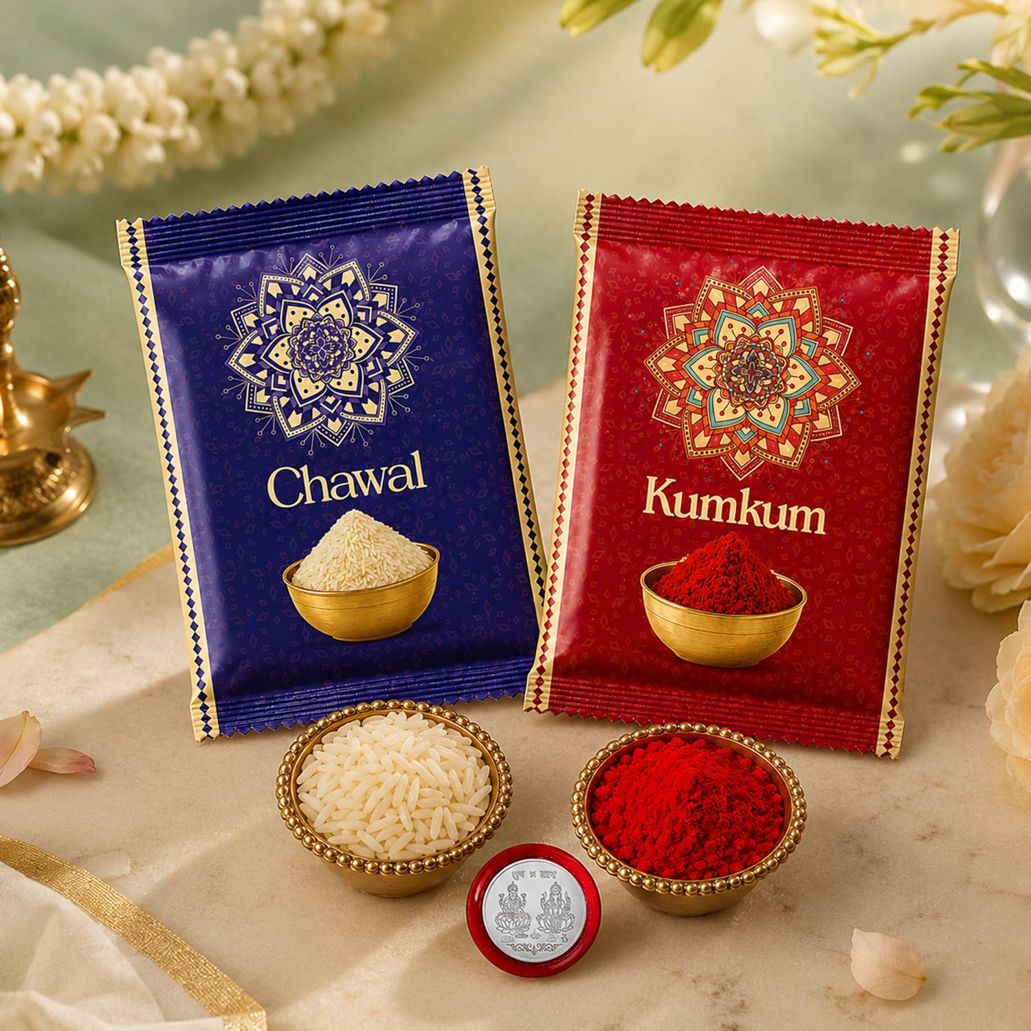 Ganesha Rakhi Combo - Raksha Bandhan Gift with Assorted Choco 96gm, Pack of 5 | Rakhi Gift - Image 9