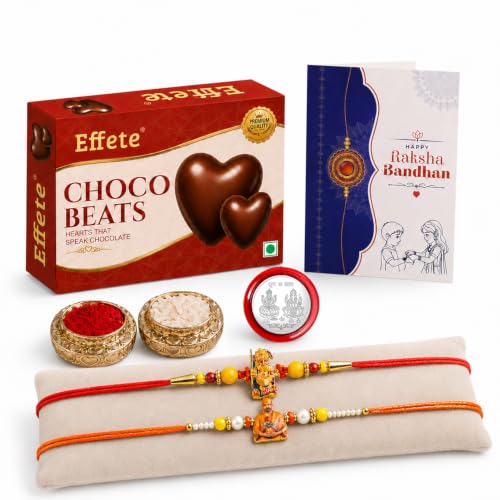 Ganesha, Swami Maharaj Rakhi Combo - Raksha Bandhan Gift with Choco Beats 32gm, Pack of 6 - Image 6