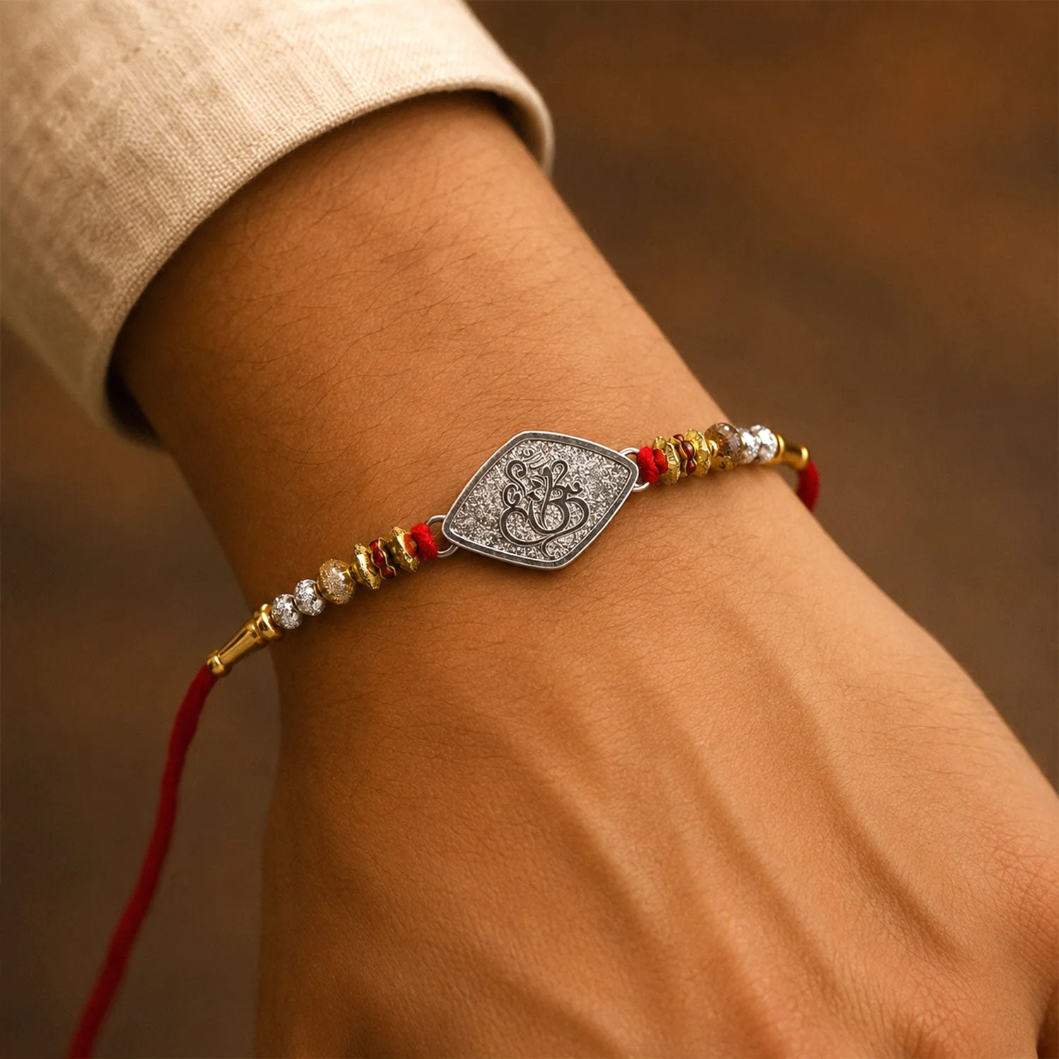 Ganesha Symbol Premium Designer Rakhi for Brother - Image 3