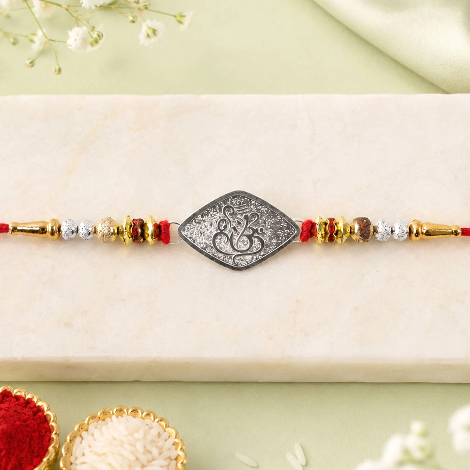 Ganesha Symbol Premium Designer Rakhi for Brother - Image 4