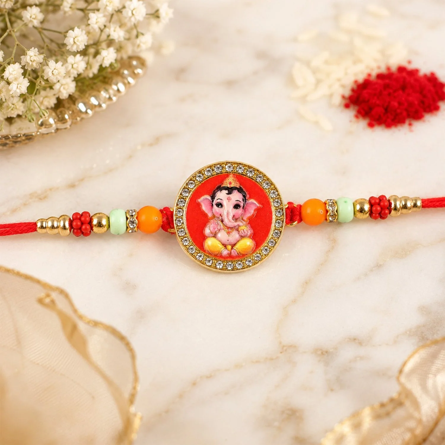 Ganesha Theme Premium Designer Rakhi for Brother - Image 4