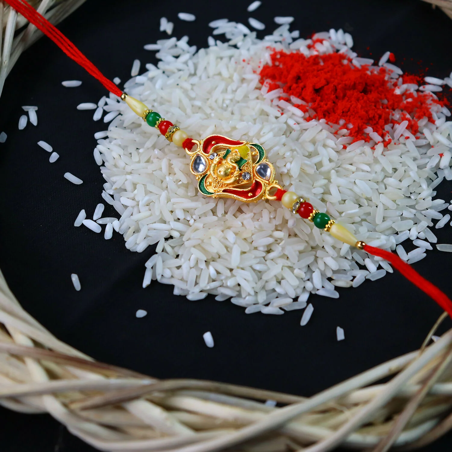 Ganpati Bappa Ki Rakhi – Elegant Traditional Raksha Bandhan Gift
