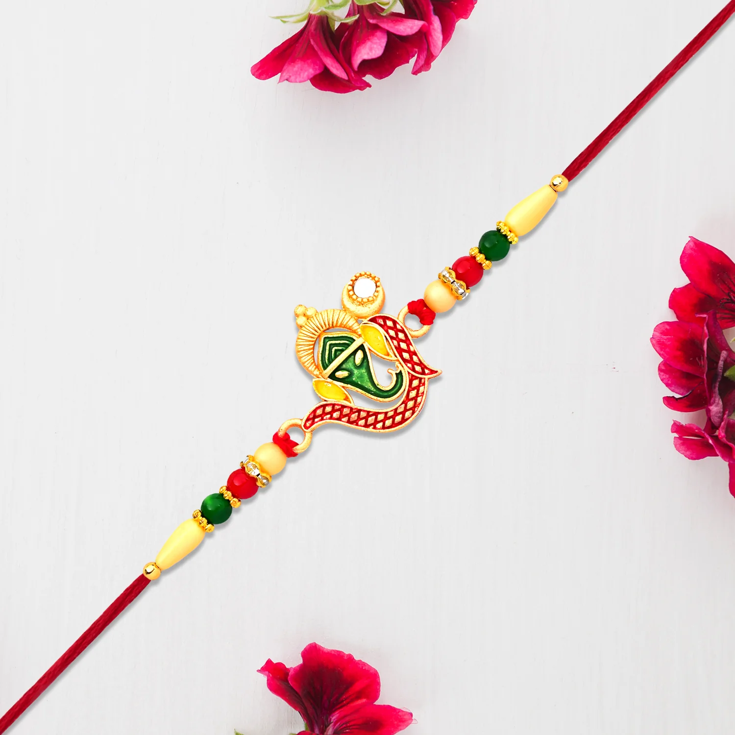 Ganpati Rakhi – Elegant Traditional Thread for Brother - Image 4