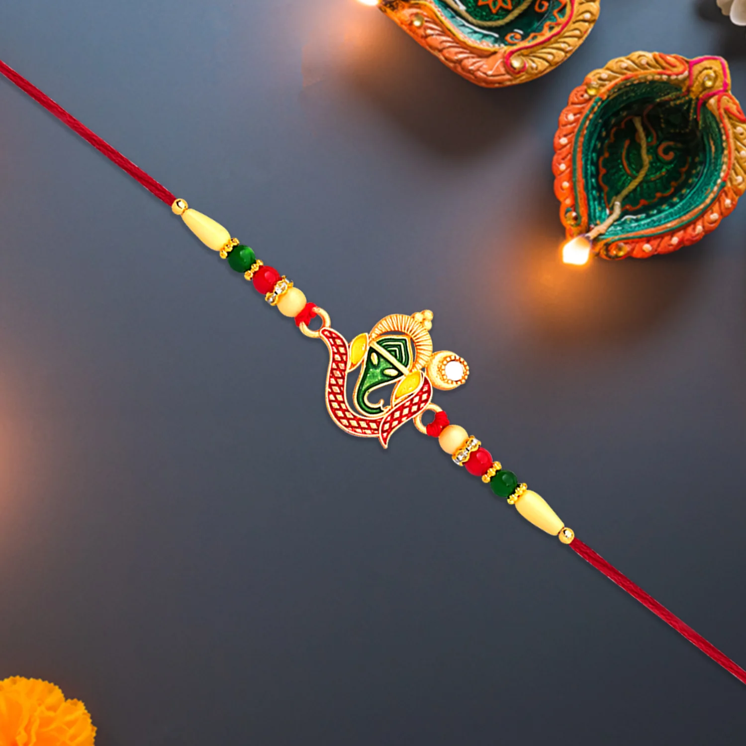 Ganpati Rakhi – Handcrafted Traditional Symbol of Protection - Image 3