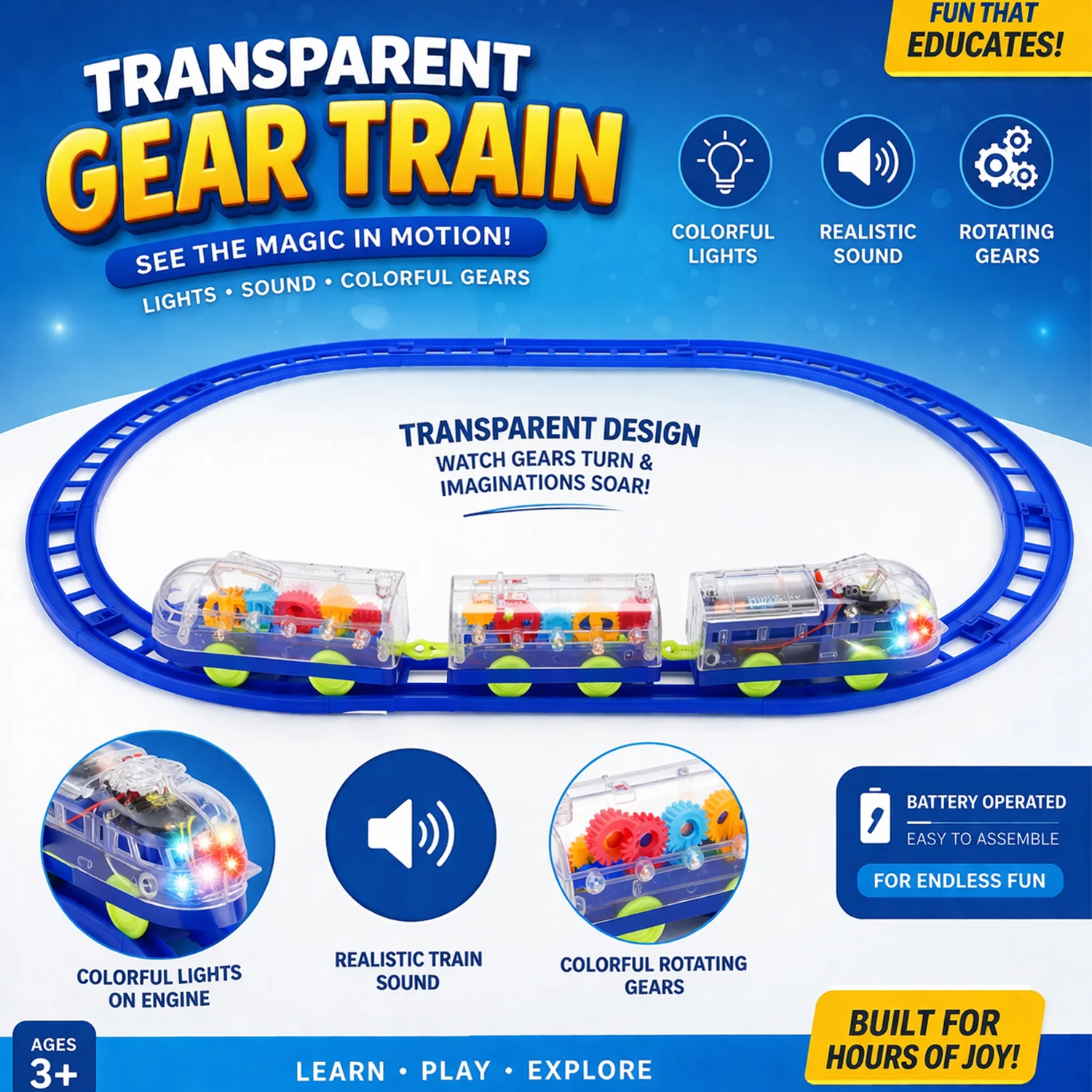 Gear Train Sound & Light – Engaging Kids Electric Train Set - Image 7