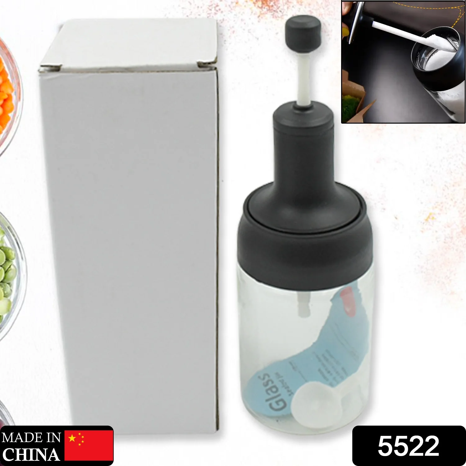 Heat-Resistant Glass Seasoning Jar – Spoon & Lid | Indo Glow - Image 2