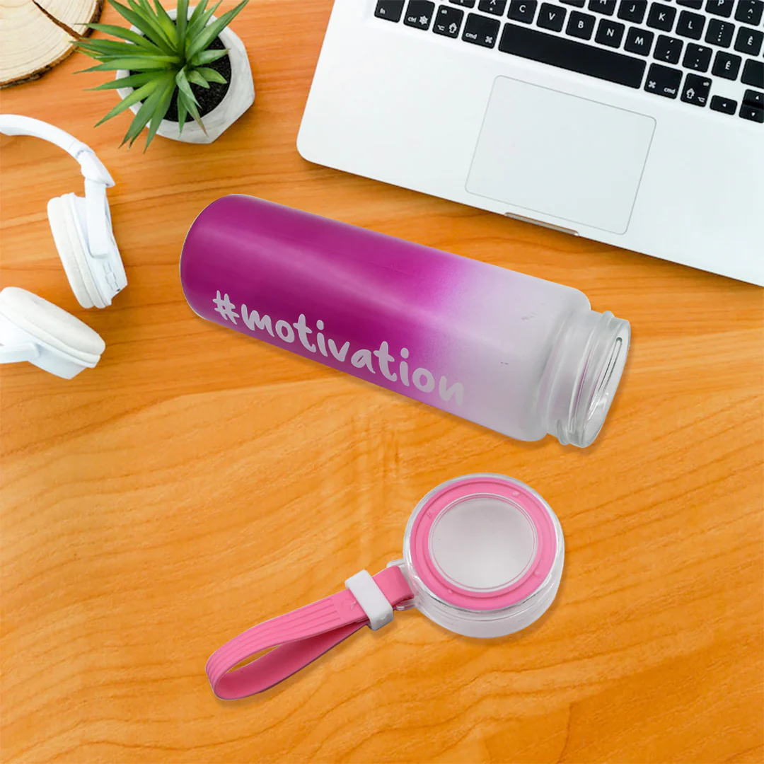 Glass Water Bottle – 350 ML Motivational | Own Hydrate - Image 4