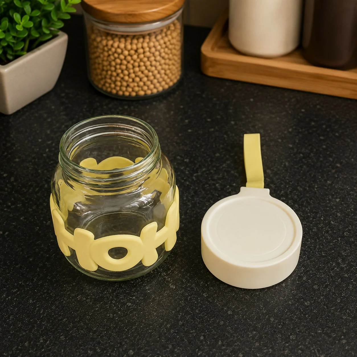 Glass Water Bottle – Silicone Sleeve & 300ml Capacity for Easy Hydration - Image 3