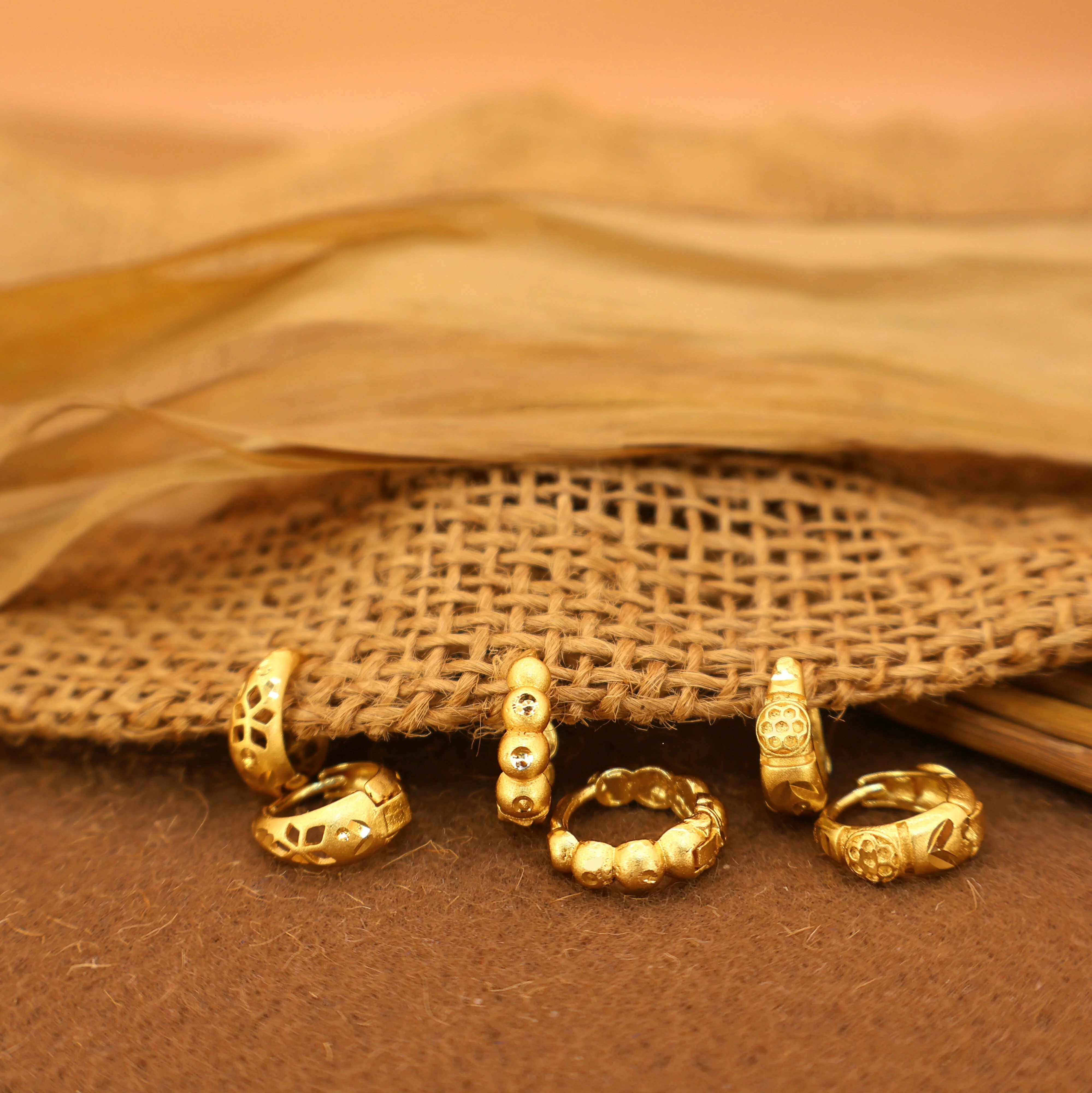 Gold Bali Earrings – Elegant 22K AD Bali Design Combo Pack of 3