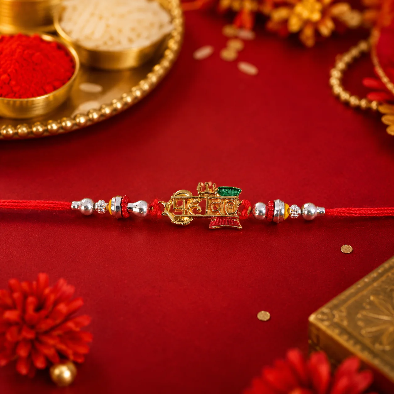 Rakhi for Brothers – Elegant Beads & Pearls Rakhi Design - Image 3