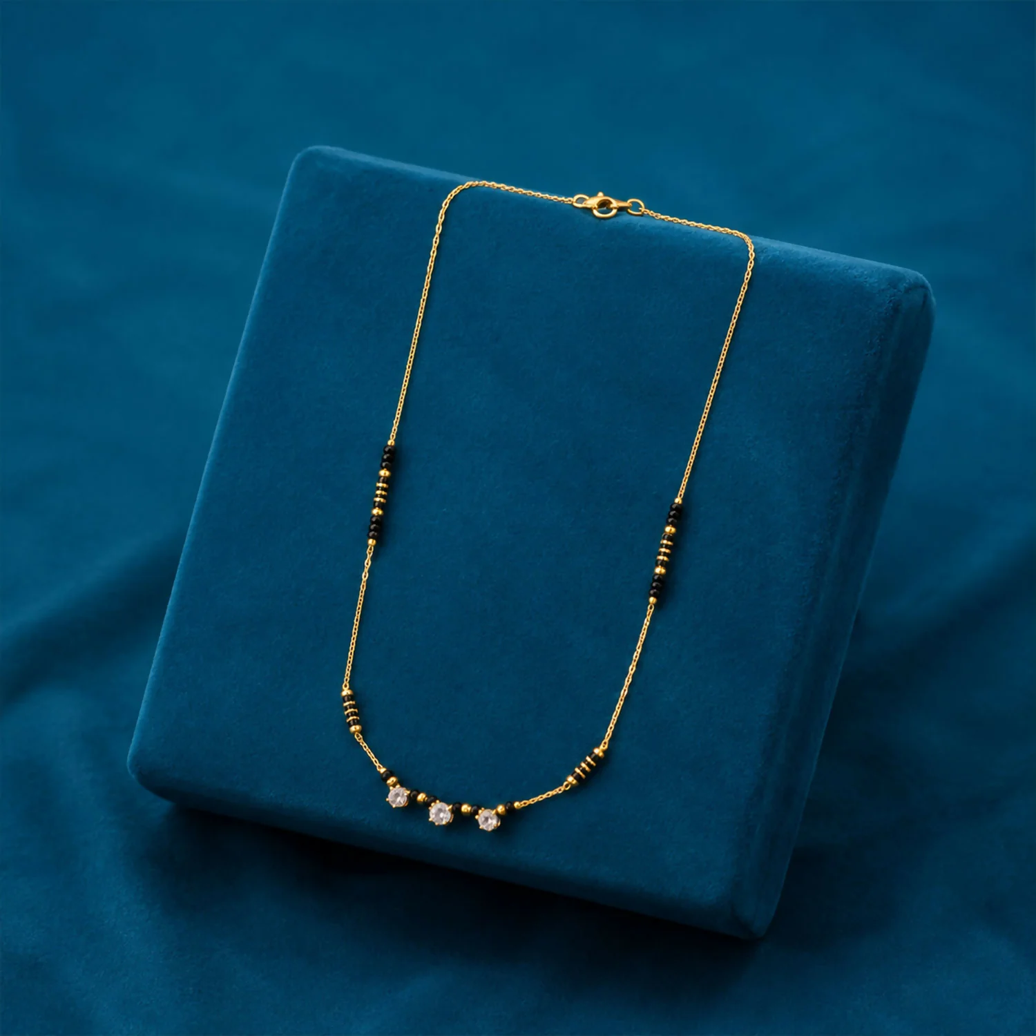 Gold Chain Black Bead Necklace – Minimal & Elegant Fashion Jewelry - Image 3