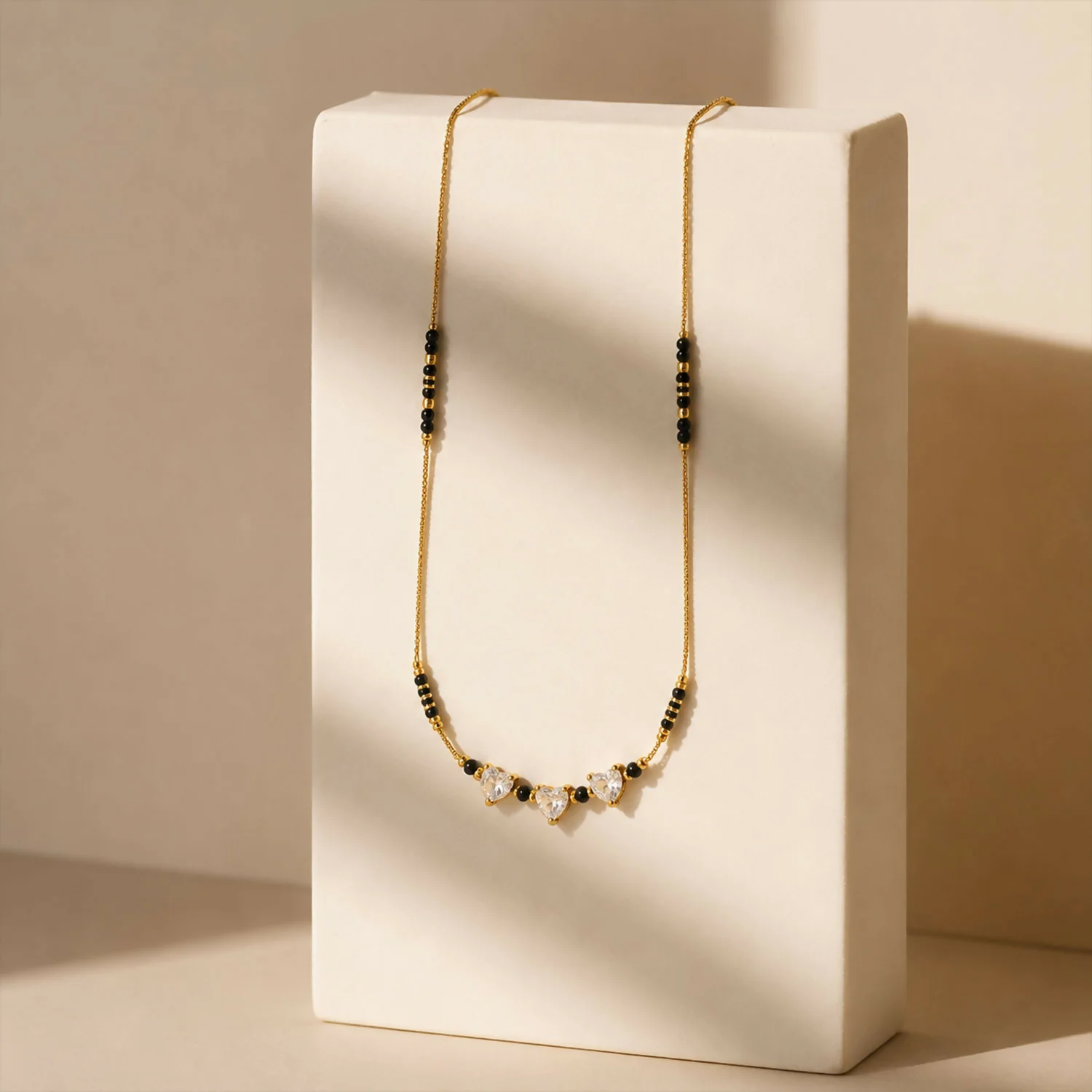 Gold Chain Black Bead Necklace – Minimal & Elegant Fashion Jewelry - Image 4